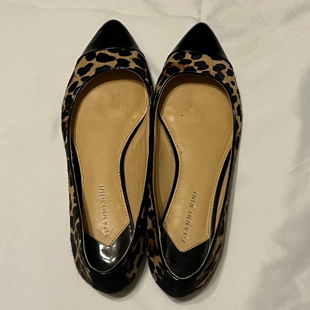 Sz 9.5 Cheetah Calf Hair Leather ballerina flats Gianni Bini - Picture 2 of 13